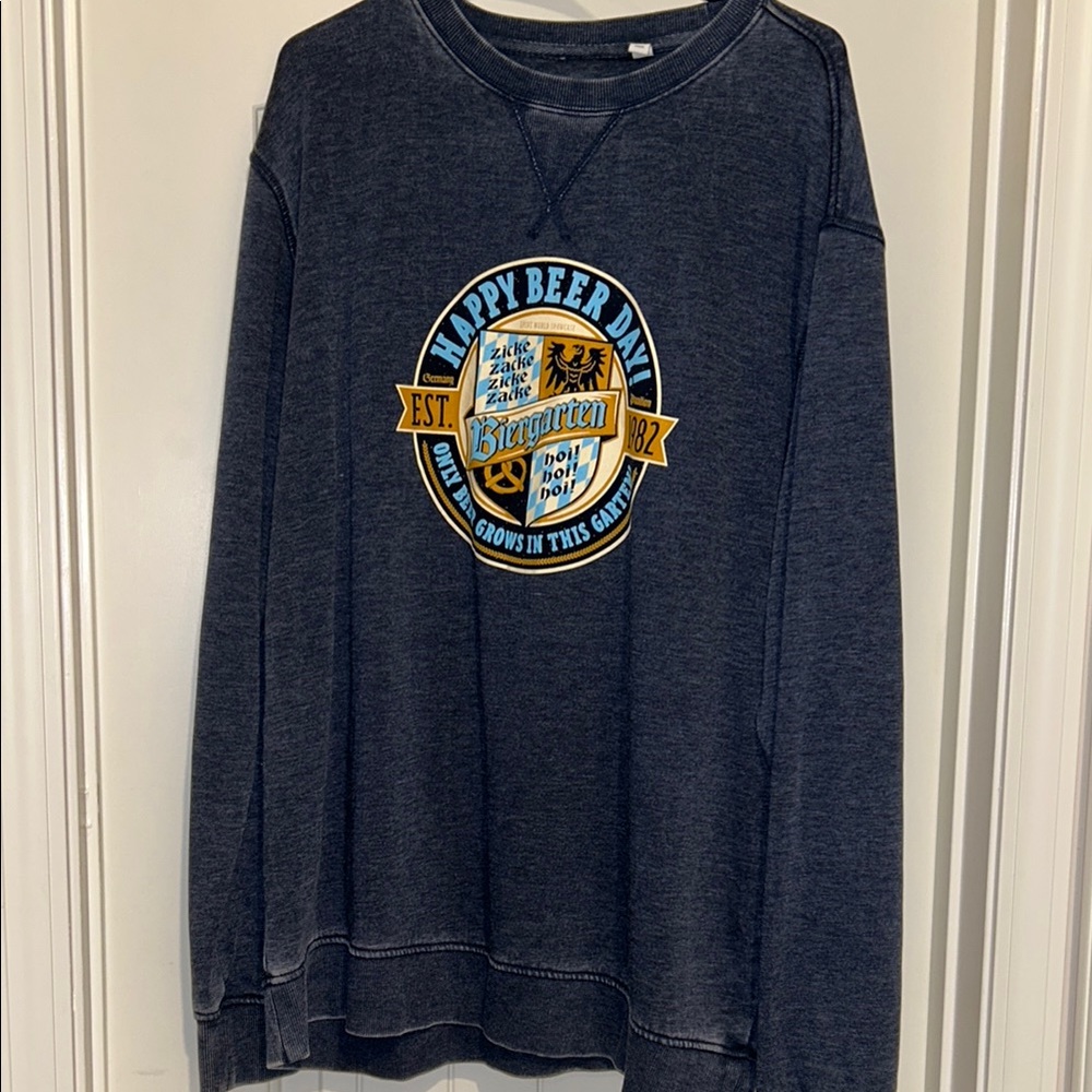 Blue Birgarten Happy Beer Day Sweatshirt